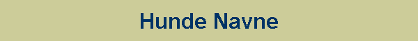 Hunde Navne
